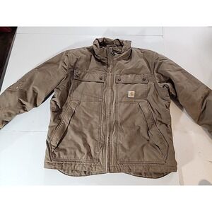 Carhartt 100107 Woodward Quick Duck Insulated Work Jacket Men's L Canyon Brown